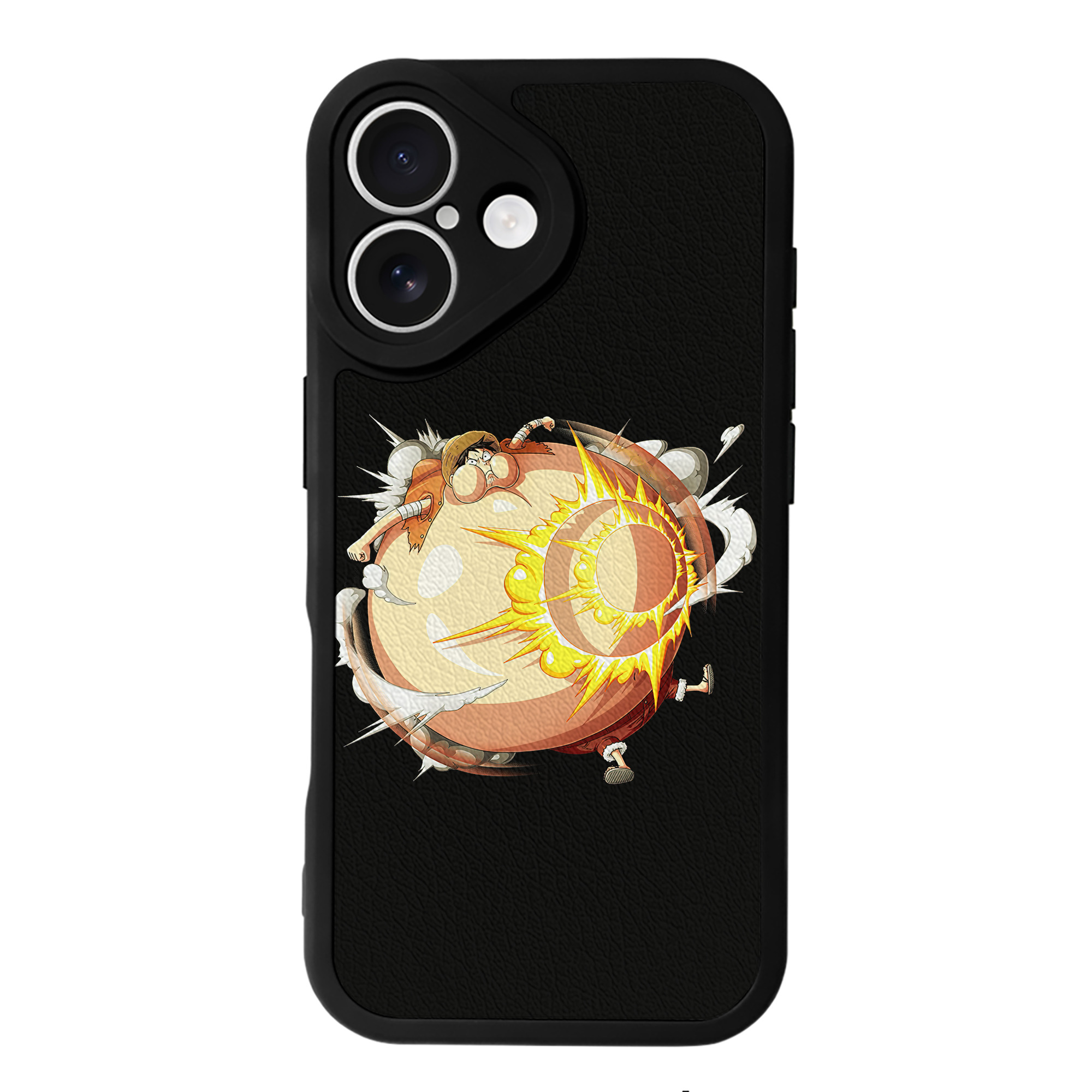 （画像用） ワンピース モンキー・D・ルフィ ONE PIECE Monkey D. Luffy 【iPhone 16シリーズ対応】シリコンスマホケース（レザー調） 材質：シリコン
